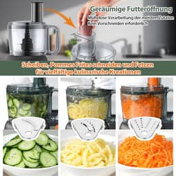 Krachtige Keukenmachine met Blender en Hakmolen - 1500W RVS Mixer met Glazen Kan — thumbnail 3