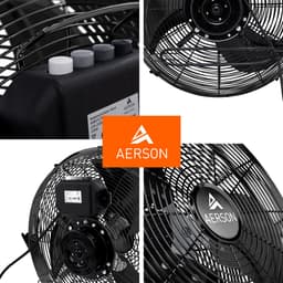 AERSON vloerventilator 60 cm | waaier met drie standen 200W | staande ventilator | hoge luchtstroom | robuuste metalen uitvoering | hellingshoek ca. 110 graden — thumbnail 2