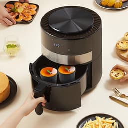 Siliconen bakvormen geschikt voor de airfryer - 8-delige set - Siliconen eierbakvormen - Siliconen muffinvormen - Inclusief bakvorm en bakvormen geschikt voor de airfryer - Geschikt voor het maken van eiergerechten, cupcakes en puddingen — thumbnail 3