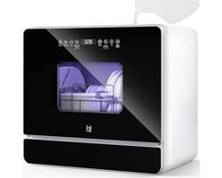 Norvia Mini Vaatwasser Met Waterreservoir - Vrijstaande Camping Vaatwasser - 9 Programma's - App Bediening - 54,8 x 36 x 49,6 cm