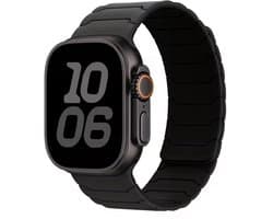 Kolenzwart zwart horlogebandje smartwatch dames en heren magnetisch sport siliconen band Geschikt voor Apple Watch 38 mm / 40 mm / 41 mm / 42 mm (serie 10 / 11) sportief ontwerp vervangende watch band