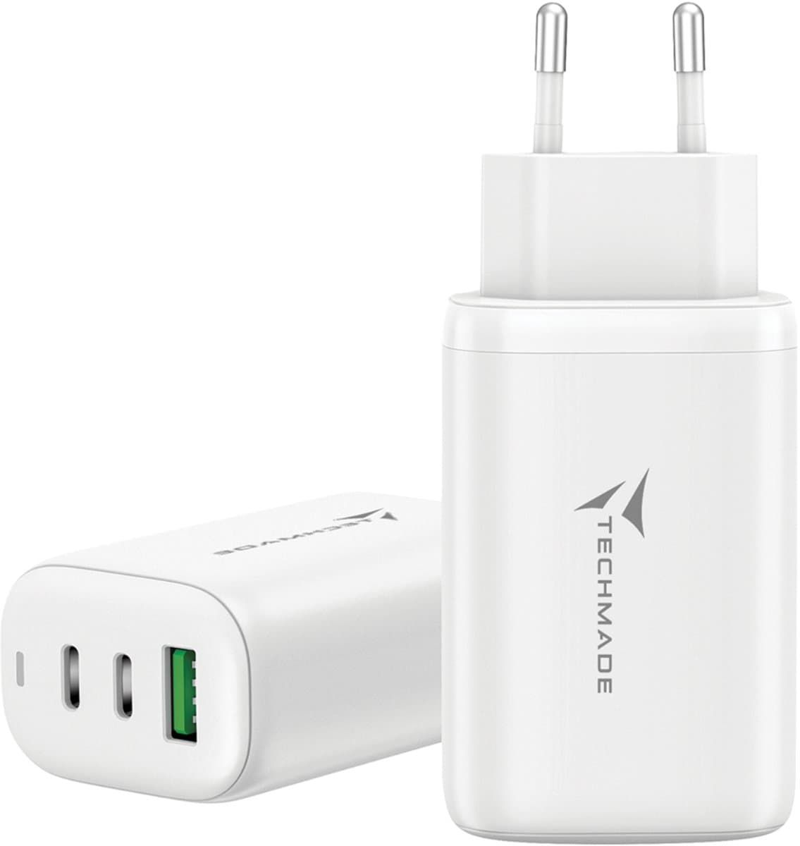 USB-oplader A+ 2× Type-C 65 Watt — afbeelding 1