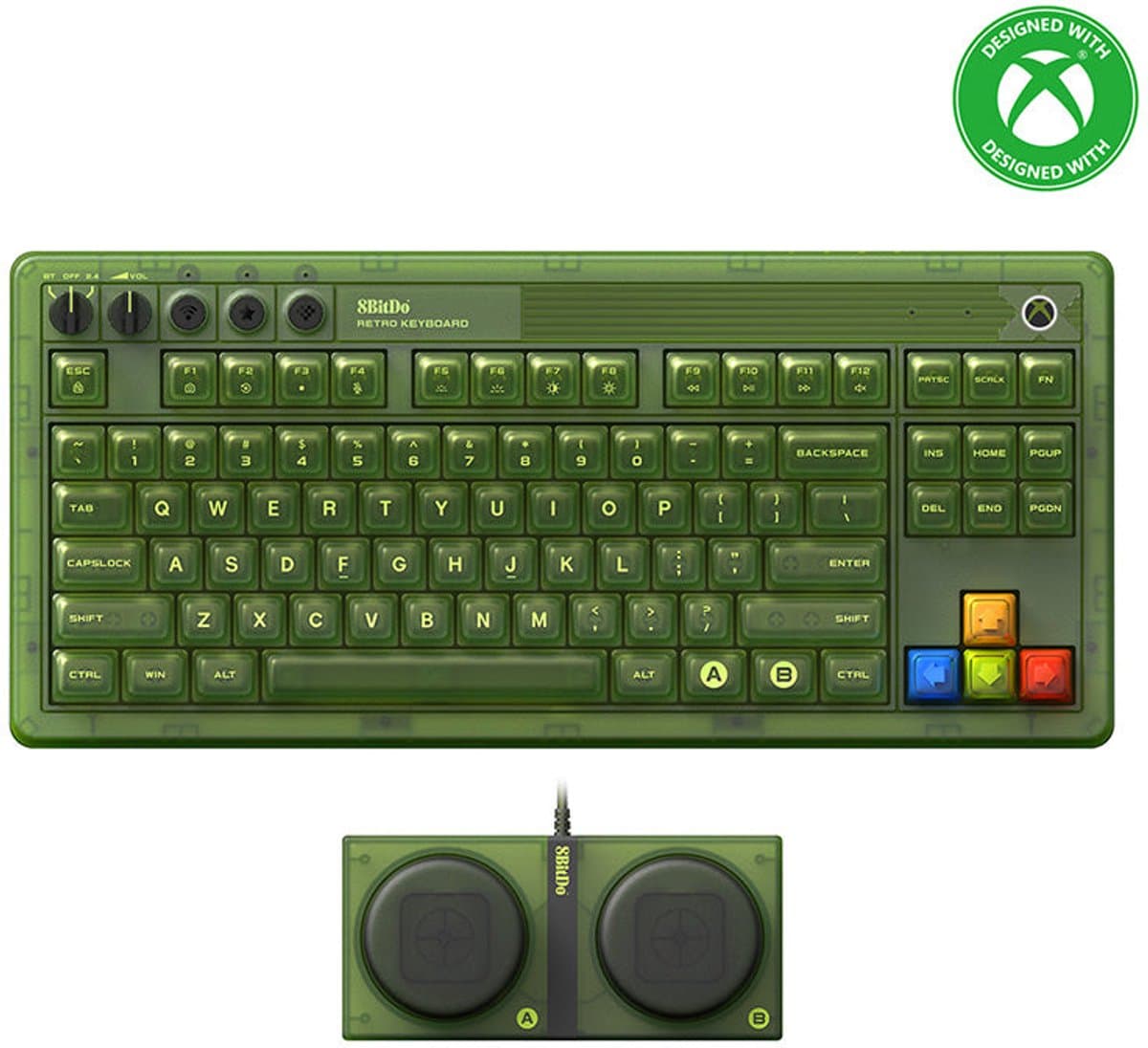 8Bitdo Mechanical Keyboard - Xbox Edition toetsenbord Gamen USB + RF Wireless + Bluetooth QWERTY Engels Groen — afbeelding 1