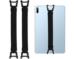 2 Pcs Universele Antislip Handgreep Tablet Handlus Houder - Handlus met Elastische Band - Veilige Draagbaarheid voor Alle 7-11" Tablets en E-readers - Zwart