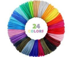 3D Pen Filament Set, 24 Kleuren PLA 1.75 mm, Biologisch Afbreekbaar en Geurloos Vulmateriaal