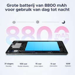 POCKAM P10 Pro - Tablet - 48 GB RAM (8+40 GB) + 128 GB ROM (2 TB/TF) - Android 16 - 10,1 inch HD 120 Hz - 8800 mAh - Gemini AI - T7250 Octa Core - Face ID - Dubbele luidsprekers, complete accessoirebundel met toetsenbord en stylus — thumbnail 7