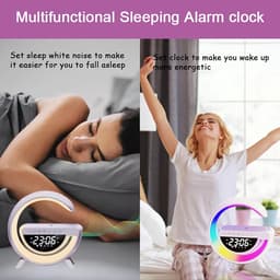 Bluetooth-luidspreker - 1 stuk - Luidspreker - Draadloze oplaadbare bureaulamp - Draadloos opladen - Multifunctioneel - LED - Nachtlampje voor naast het bed - Slaapkamerdecoratie - Wit — thumbnail 3