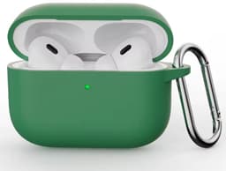 Hoesje Geschikt voor AirPods Pro 3 - Groen - Casemania Liquid Siliconen Bescherm Hoes met Bevestigingslus & Karambijnhaak — thumbnail 1