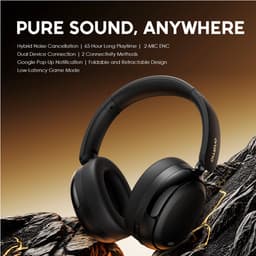oraimo BoomPop N – Draadloze hoofdtelefoon met 40 mm HavyBass™-drivers, 60 uur speeltijd, ENC-microfoon en lage latentie — thumbnail 5