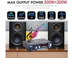 HiFi versterker met Bluetooth 5.0, mini audio versterker voor thuisbioscoop en karaoke