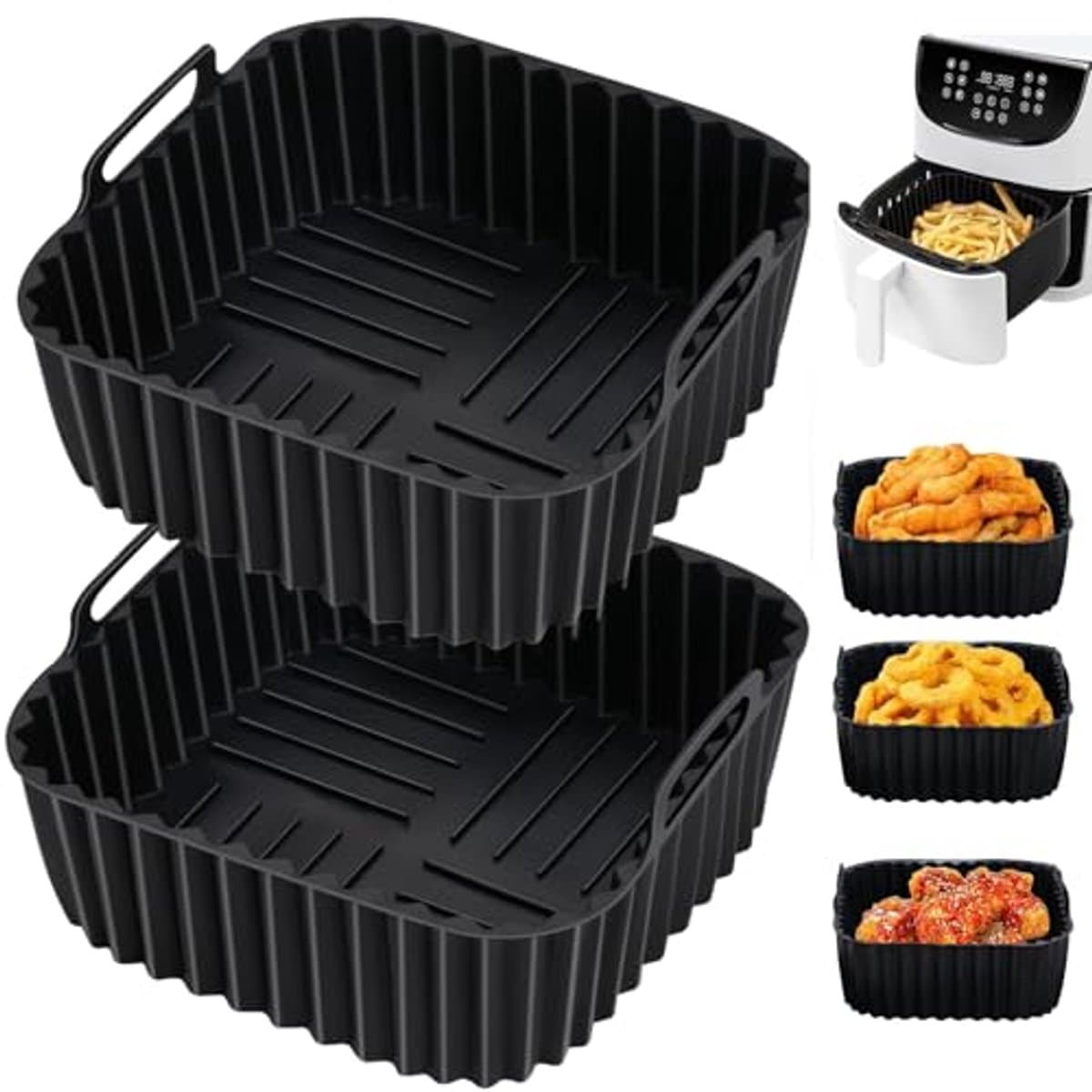Herbruikbare Siliconen Vorm voor Airfryer - 20 x 20 cm - 2 Stuks — afbeelding 1