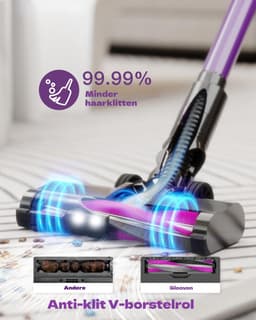 Gloovon® Draadloze Steelstofzuiger - 22kPa Zuigkracht - Borstelloze 250W Motor & Knikbare Buis - HEPA Filter - 39 min Accuduur — thumbnail 2
