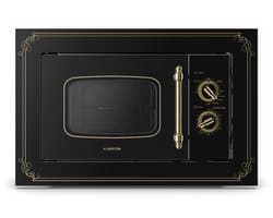Klarstein Magnetron Victoria 20 inbouw retro, 20 L, 800 W Mikrowellen /1000 W grillvermogen, 3 Kombi functies, rvs, . Einbaurahmen, zwart - voor Keuken - Microwave - Combimagnetron - Microgolfoven