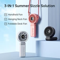 Krachtige Draagbare Handventilator met LED-Display - 3-in-1 Ventilator voor Hand, Bureau en Hals - Ideaal voor Zomer en Reizen — thumbnail 2