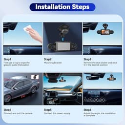 4-kanaals 360° dashcam HD 1080P 4-lens rijrecorder met 32GB geheugenkaart — thumbnail 5
