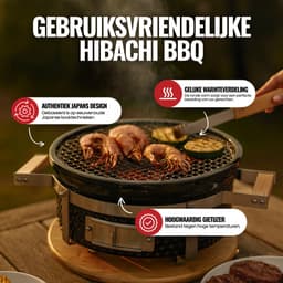 LIVIN' Ronde Shichirin BBQ - Barbecue - Tafelgrill - Hibachi - Japanse BBQ Grill - Keramische Japanese Yakitori Grill - Geschikt Voor Binchotan Houtskool - 2 t/m 6 Personen - Grilldoorsnede 29.8 cm — thumbnail 5