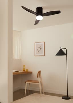 CREATE - Stille 40W plafondventilator met technische ABS bladen (Ø112cm) (ruimtes ≤10m²) - Zwart - Met licht - Controller voor wandmontage+Afstandsbediening - WIND CALM — thumbnail 5