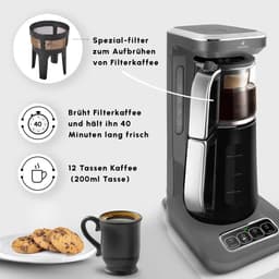 KARACA- Caysever Robotea Pro- 4 in 1- Engelse Versie - Theemaker-Space Grey-Sprekende Automatische waterkoker en filterkoffiezetapparaat, 2500 W, space gray, theemaker, ZONDER BLUETOOTH — thumbnail 5