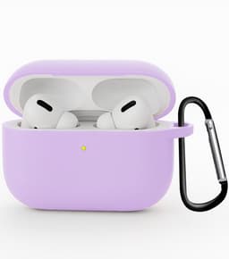 Hoesje - Geschikt voor Apple Airpods Pro 3 - Siliconen Hoes met Clip - Silicone Case Cover - Lila — thumbnail 1