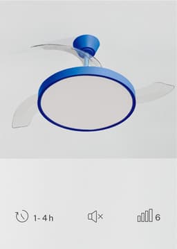Plafondventilator met afstandsbediening en timer - 91 cm diameter, 6 snelheden, intrekbare vleugels — thumbnail 3