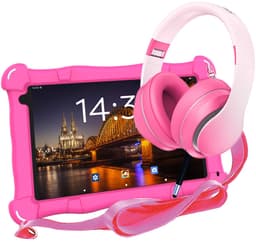AngelTech Kinderpakket Slim - AngelTech Kindertablet Slim + AngelTech Kinderkoptelefoon - Combipakket - Kindertablet Vanaf 3 Jaar – Kinder Tablet – Kids Tablet - Tablet voor Kinderen- Roze — thumbnail 1