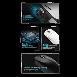 VXE R1 PRO Max - Draadloze Gaming-Muis - 48g - PAW3395 Sensor - Ultralicht - 4000 Hz Polling Rate - Oplaadbare 500 mAh Batterij - Kailh Sword Switches - Ice-Feel Coating - Zwart — thumbnail 4