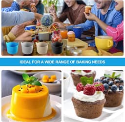 stuks Airfryer bakvormen Premium siliconen bakvormen van voedingskwaliteit Antiaanbak Airfryer accessoires Airfryer eiervormen voor eieren, cupcakes, muffins, pudding, eierpasteitjes, vla — thumbnail 4