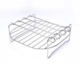 Airfryer grill roestvrijstalen stoomrek huishoudelijke elektrische frituurpan accessoires grill 4-pins dubbellaags airfryer rek — thumbnail 1