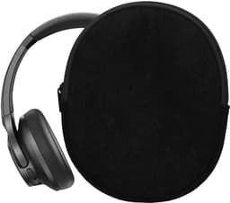 kwmobile headset case geschikt voor Anker Soundcore Q20i hoes - 22,5 x 17 cm - Koptelefoon cover met rits - Neopreen en ribfluweel - In zwart — thumbnail 4
