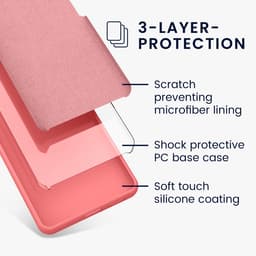 kwmobile telefoonhoesje geschikt voor Google Pixel 7a - Hoesje met siliconen coating - Smartphone case in Pastelkleurig koraal — thumbnail 8