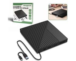 ManyGreat® Externe DVD Speler - Laptop & MacBook Drive – CD Speler & Brander – Plug & Play – Voeding & Data via USB 3.0 of USB-C