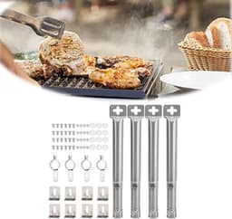 Universele Grillbrander Set - Rvs Barbecue Branders - 4 Stuks - Lengte Verstelbaar 30,5-44,5 Cm - Rechte Pijp Design - Corrosiebestendig - Voor Gas Grill - Eenvoudige Installatie - Gelijkmatige Hitteverdeling — thumbnail 1