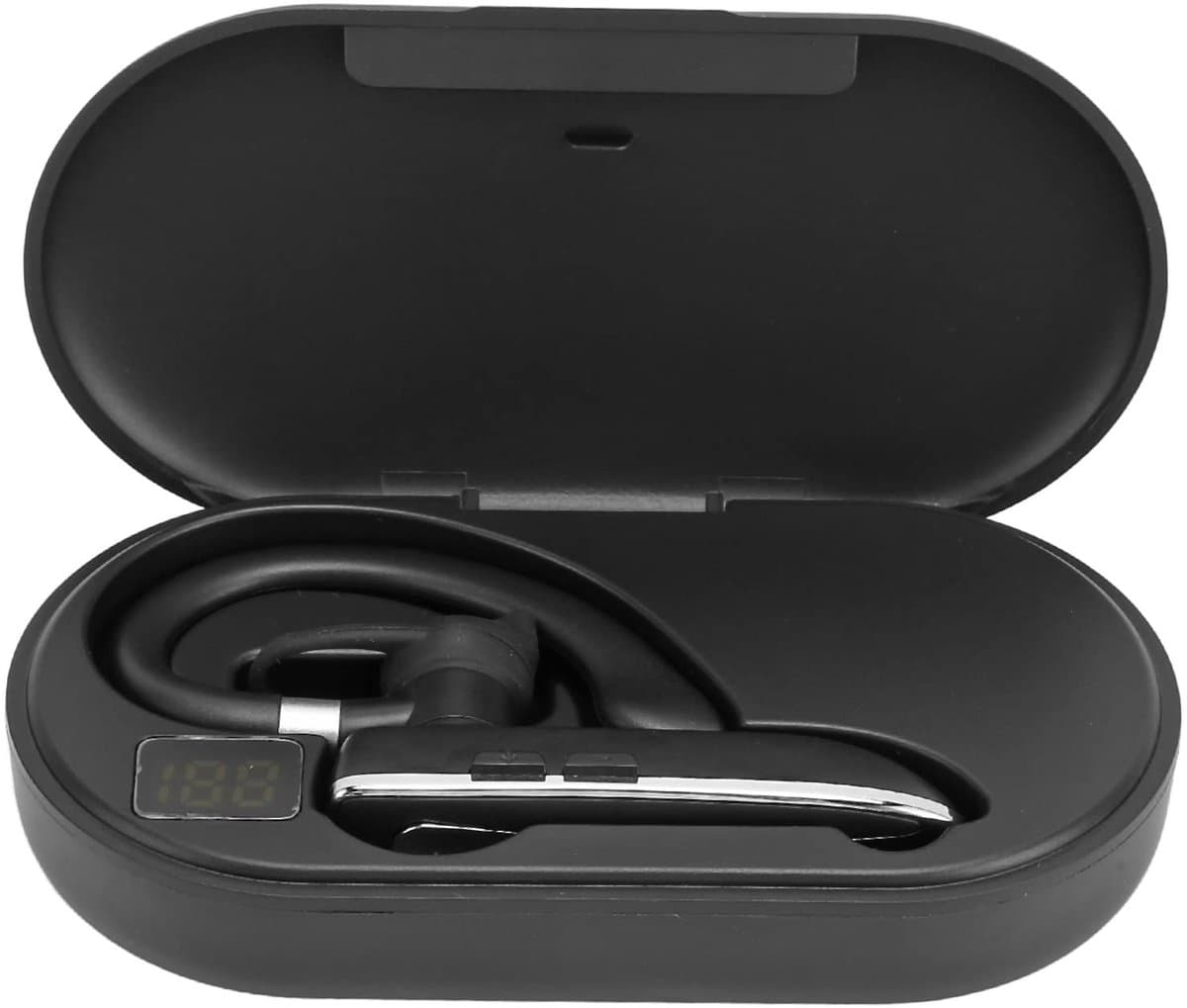Sports Headset with Charging Case, Headsets for Mobile Phones Noise Cancelling Handsfree Earphone Built-in Microphone, Wireless One Ear Earphone for Business Sports — afbeelding 1