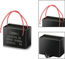 Aanloopcondensator voor AC motor 1,5uF 450V voor ventilatoren (3 stuks) — thumbnail 4