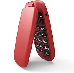 Mobiele Telefoon voor Senioren met Grote Toetsen en Dual SIM - Rood — thumbnail 1