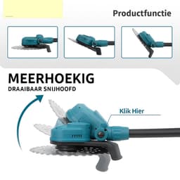 Grastrimmer - Accu Grastrimmer - Elektrische Grastrimmer - Draadloze Grastrimmer - Tuintrimmer - Bosmaaier - Grasmaaier - Onkruidtrimmer - Snoerloos - 10 Inch - 6000W - Voor 18V Accu - Verstelbare Hoek - Opvouwbaar - Zonder Accu - Compact Model — thumbnail 3