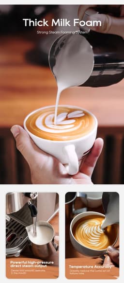 Benelux Select Espressomachine – Espresso Machine – Espresso Apparaat – Pre-infusie – 1,3L tank - 4.2kg - 29 x 22 x 31 cm — thumbnail 3