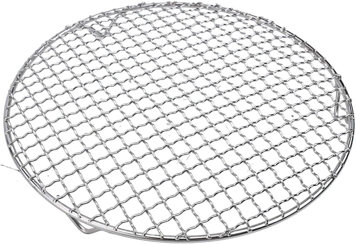 rond koelframe, 201 roestvrij stalen bakrooster, draad-ovenrooster voor bakken, koken, stomen, ronde kookplaat, grillrooster, airfryer-accessoires (24,5 cm) — afbeelding 1