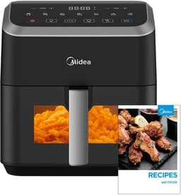 Midea airfryer MF-CY55K - Midea Heteluchtfriteuse - 5L Inhoud - HeatXpress Technologie - Energie- en Tijdsbesparing met 7 Voorinstellingen - Kijkvenster & Licht - Antiaanbaklaag - Zwart — thumbnail 1