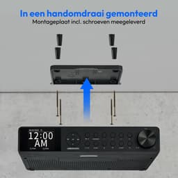 MEDION P66750 Keuken onderbouwradio (DAB+ keukenradio, PLL FM radio, dimbaar TFT kleurendisplay, kookwekker, Bluetooth, LED strip, incl. bevestigingsmateriaal) zwart — thumbnail 2