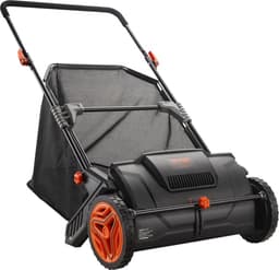handgrasmaaier 53,5cm veegbreedte handgrasmaaier 99L capaciteit van de opvangmand kooimaaier 112x67x90cm handkooimaaier verstelbaar voor het opvegen van bladeren, gemaaid gras, kleine takken — thumbnail 2