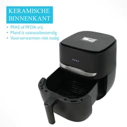 Wartmann Airfryer - 5,7L - PFAS-vrije - Keramische Mand - Met Ingebouwde Weegschaal - Duurzaam - Energiezuinig - Vaatwasserbestendige Mand - WM-2203 AF — thumbnail 2