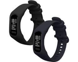 kwmobile 2x horlogebandjes geschikt voor Garmin vivosmart 5 / Smart 5 bandje - Smartwatch bandjes van TPU - Activity tracker horloge band in zwart / donkerblauw