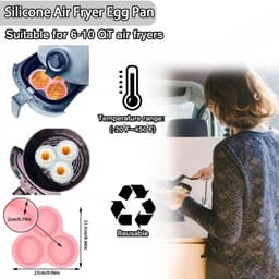 2-delige siliconen airfryer-eivorm, ontbijt-ei-sandwich, airfryer-eivorm, airfryer-accessoires - roze + donkergrijs — thumbnail 2