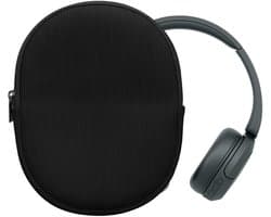 kwmobile headset case geschikt voor Sony WH-CH520 / WH-CH510 / MDR-ZX110 hoes - 22,5 x 17 cm - Koptelefoon cover met rits - Neopreen en ribfluweel - In zwart