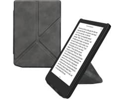kwmobile e-reader hoesje geschikt voor Pocketbook Verse / Verse Lite / Verse Pro / Color / Vivlio Light/Light HD hoes - Ereader flip case met standaard - E reader cover van kunstleer - In antraciet