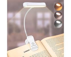 Boekenlicht voor Lezen in Bed - Oplaadbare Clip-On Leeslamp met 3 Kleurtemperaturen en 5 Helderheidsniveaus - Oogverzorgende LED Lamp voor Nachtelijk Leesplezier