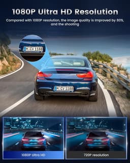 RFWR® Dual Dashcam met 1080p camera en 64 GB geheugenkaart – Loop-opname, nachtzicht, bewegingsdetectie — thumbnail 2