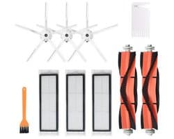 Reserveonderdelenset Geschikt voor Mi Roborock S6/ S5/ E2/ E35 robotstofzuiger 10 stuks, 3 × 5-armige zijborstel, 3 × filter, 2 × rolborstel, 1 × gele borstel, 1 × PE-zak