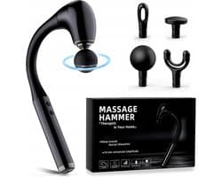 Spier Massage Gun - Massagepistool - Deep Tissue Massager - 5 Snelheden & 4 Opzetstukken - 1500mAh Oplaadbaar - Voor Spierherstel & Ontspanning - Draagbaar & Stil